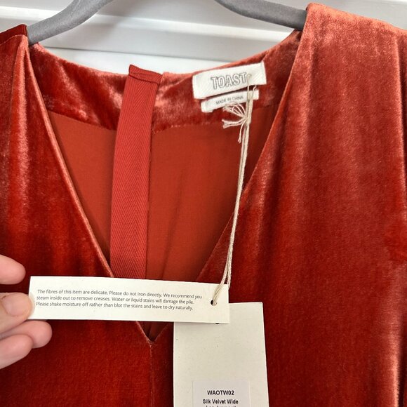 TOAST Silk Velvet Wide Leg Jumpsuit in "Ballerina," size UK 10 - Picture 1 of 3